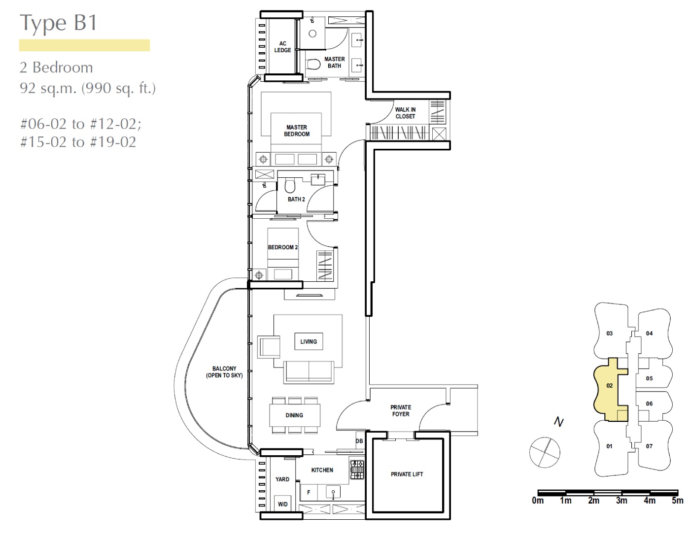 Amber Skye 1 Bedroom Floor Plan 2