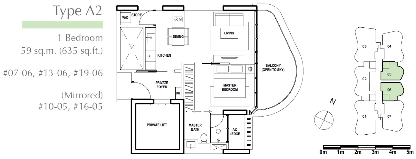 Amber Skye 1 Bedroom Floor Plan 3