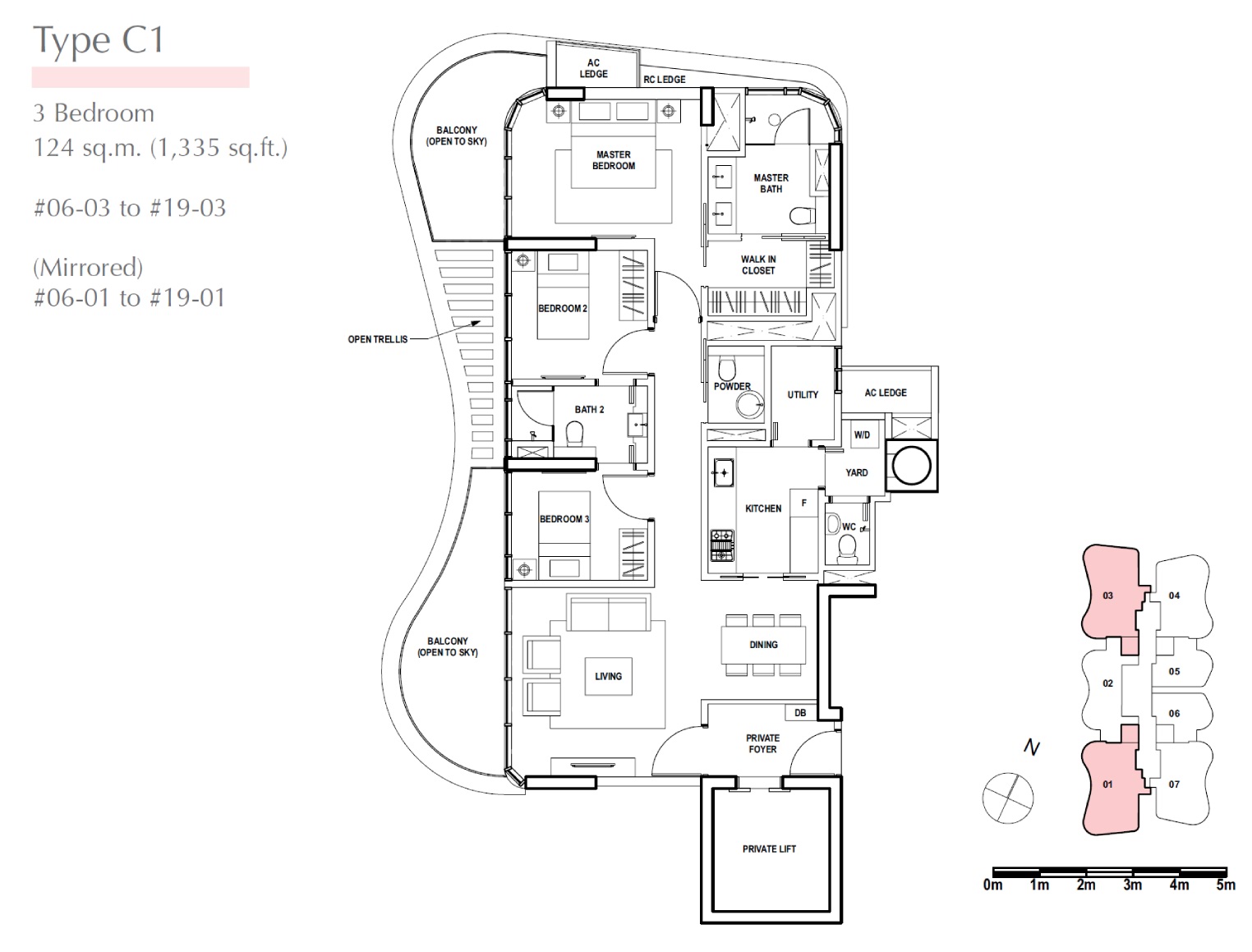 Amber Skye 1 Bedroom Floor Plan 4